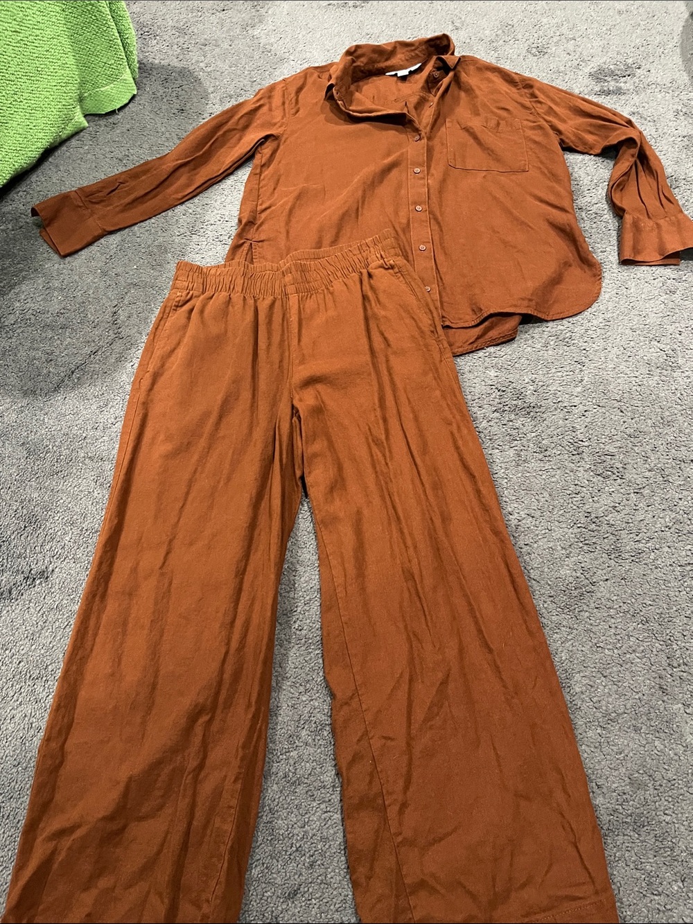 Old Navy Women’s  rust color gauzy Relaxed Fit Linen Blend Pantsuit